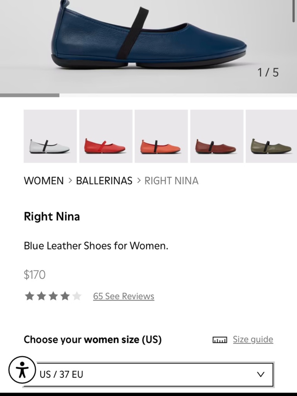 Camper Navy Mary Jane Shoes with Red Insole - Picture 8 of 8